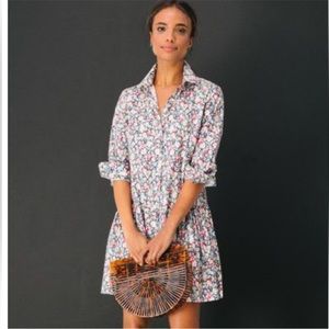 The Shirt Dress By Rochelle Behrens Drop Waist Button Up Floral Dress Size xs